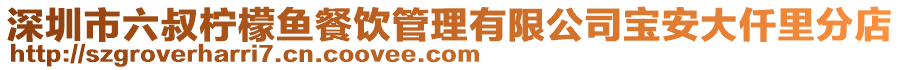深圳市六叔檸檬魚餐飲管理有限公司寶安大仟里分店