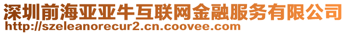 深圳前海亞亞牛互聯(lián)網(wǎng)金融服務(wù)有限公司