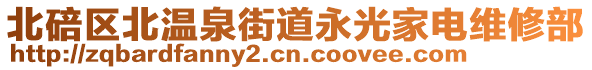 北碚區(qū)北溫泉街道永光家電維修部