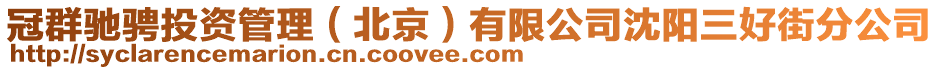 冠群馳騁投資管理（北京）有限公司沈陽三好街分公司