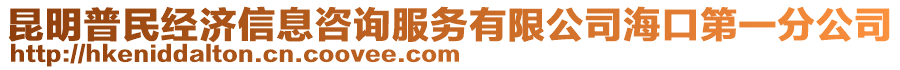 昆明普民經(jīng)濟(jì)信息咨詢服務(wù)有限公司海口第一分公司