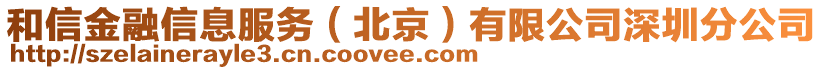 和信金融信息服務(wù)（北京）有限公司深圳分公司