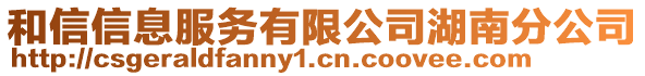 和信信息服務(wù)有限公司湖南分公司