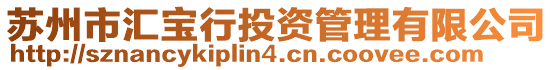 蘇州市匯寶行投資管理有限公司