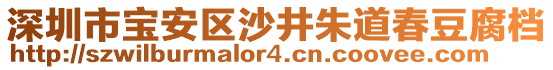 深圳市寶安區(qū)沙井朱道春豆腐檔