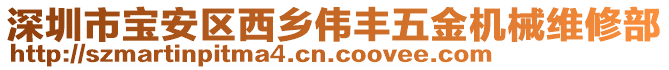 深圳市寶安區(qū)西鄉(xiāng)偉豐五金機(jī)械維修部