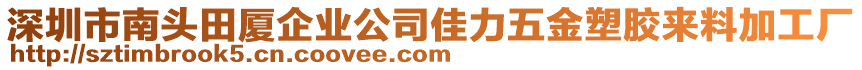 深圳市南頭田廈企業(yè)公司佳力五金塑膠來料加工廠