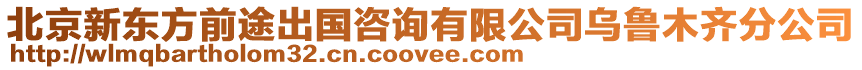 北京新東方前途出國咨詢有限公司烏魯木齊分公司