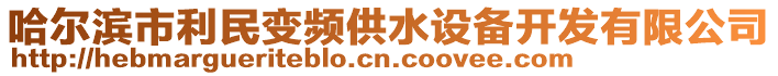 哈爾濱市利民變頻供水設(shè)備開發(fā)有限公司