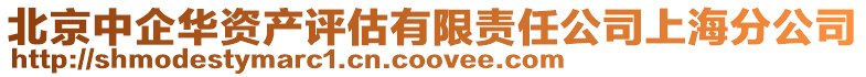 北京中企華資產評估有限責任公司上海分公司