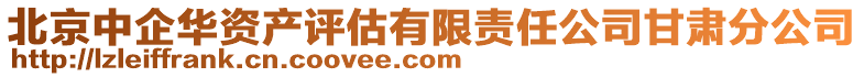 北京中企華資產評估有限責任公司甘肅分公司