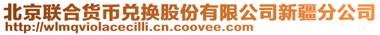 北京聯合貨幣兌換股份有限公司新疆分公司