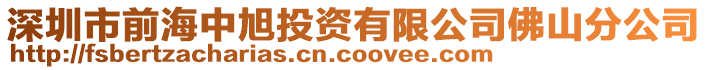 深圳市前海中旭投資有限公司佛山分公司