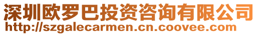 深圳歐羅巴投資咨詢有限公司