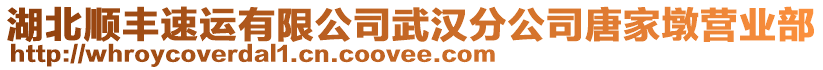 湖北順豐速運(yùn)有限公司武漢分公司唐家墩營(yíng)業(yè)部