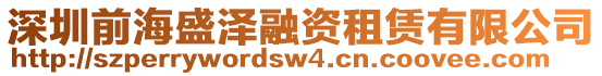 深圳前海盛澤融資租賃有限公司