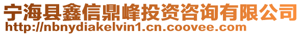 寧海縣鑫信鼎峰投資咨詢有限公司