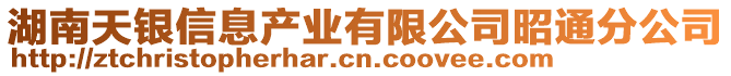 湖南天銀信息產(chǎn)業(yè)有限公司昭通分公司