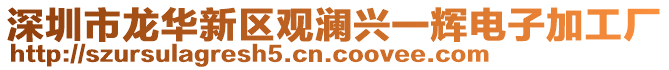 深圳市龍華新區(qū)觀瀾興一輝電子加工廠