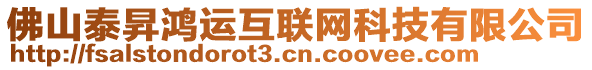 佛山泰昇鴻運(yùn)互聯(lián)網(wǎng)科技有限公司