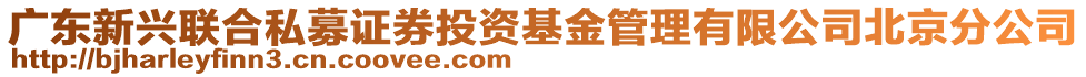 廣東新興聯(lián)合私募證券投資基金管理有限公司北京分公司