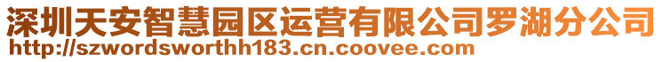 深圳天安智慧園區運營有限公司羅湖分公司