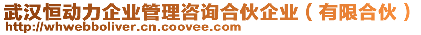 武漢恒動(dòng)力企業(yè)管理咨詢合伙企業(yè)（有限合伙）