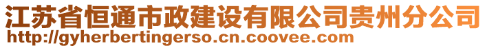 江蘇省恒通市政建設(shè)有限公司貴州分公司