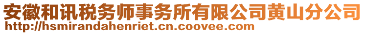 安徽和訊稅務(wù)師事務(wù)所有限公司黃山分公司