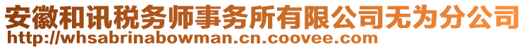 安徽和訊稅務(wù)師事務(wù)所有限公司無為分公司