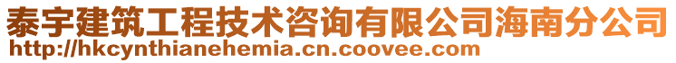 泰宇建筑工程技術咨詢有限公司海南分公司