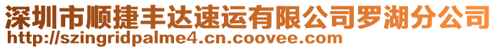 深圳市順捷豐達速運有限公司羅湖分公司