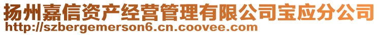 揚州嘉信資產經營管理有限公司寶應分公司