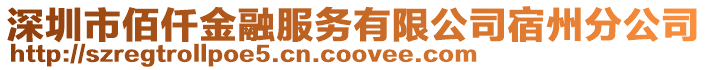 深圳市佰仟金融服務有限公司宿州分公司