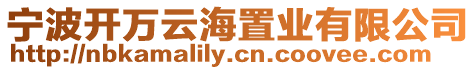 寧波開萬云海置業有限公司