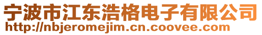 寧波市江東浩格電子有限公司