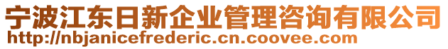 寧波江東日新企業(yè)管理咨詢有限公司