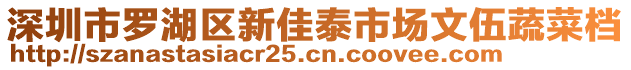 深圳市羅湖區(qū)新佳泰市場文伍蔬菜檔