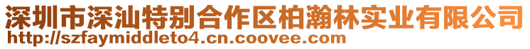 深圳市深汕特別合作區柏瀚林實業有限公司