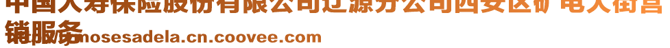 中國人壽保險股份有限公司遼源分公司西安區(qū)礦電大街營
銷服務(wù)
