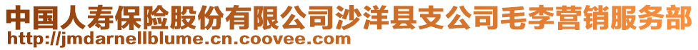 中國人壽保險(xiǎn)股份有限公司沙洋縣支公司毛李營銷服務(wù)部