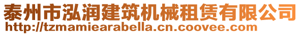 泰州市泓潤建筑機械租賃有限公司
