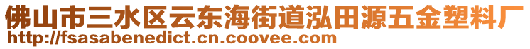 佛山市三水區(qū)云東海街道泓田源五金塑料廠