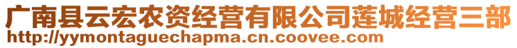 廣南縣云宏農資經營有限公司蓮城經營三部
