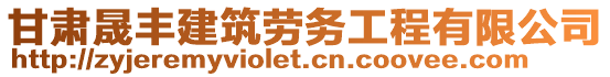 甘肅晟豐建筑勞務(wù)工程有限公司