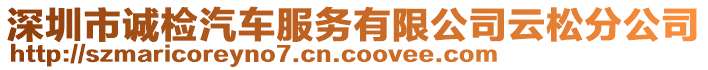深圳市誠檢汽車服務有限公司云松分公司