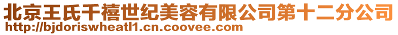 北京王氏千禧世紀美容有限公司第十二分公司