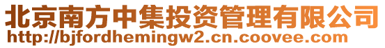 北京南方中集投資管理有限公司