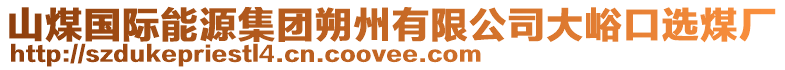 山煤國際能源集團(tuán)朔州有限公司大峪口選煤廠