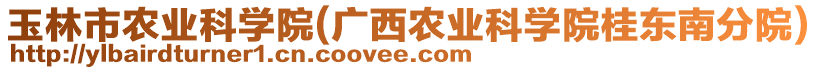 玉林市農(nóng)業(yè)科學院(廣西農(nóng)業(yè)科學院桂東南分院)